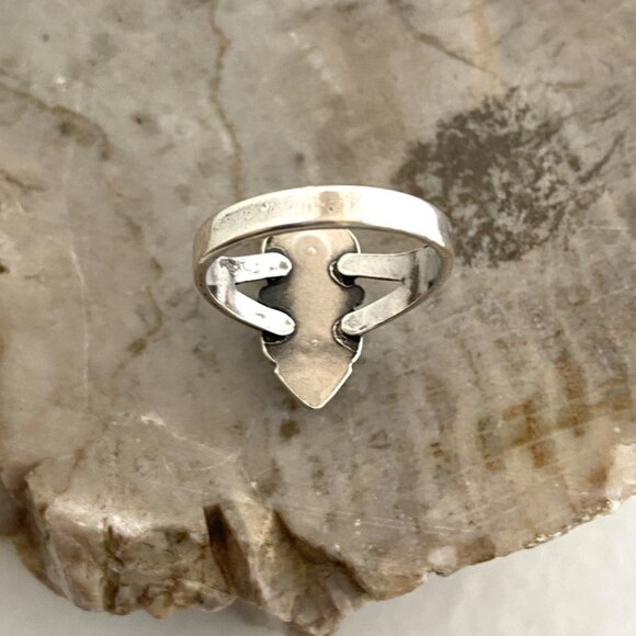 VTG Bell Trading Sterling Silver 925 Southwest Style Oval Turquoise Ring Sz 7.5 - Picture 7 of 16